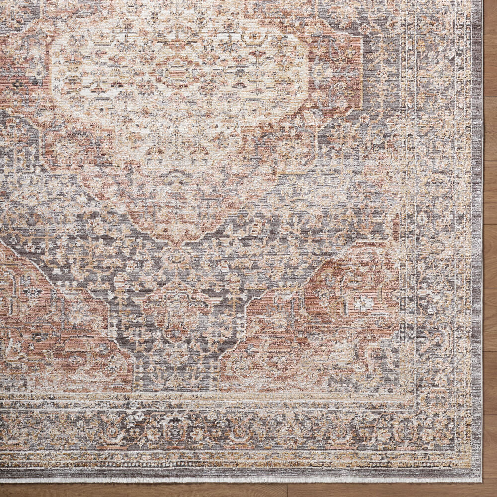 Mansfield Brown/Orange Machine Woven Rug - overhead