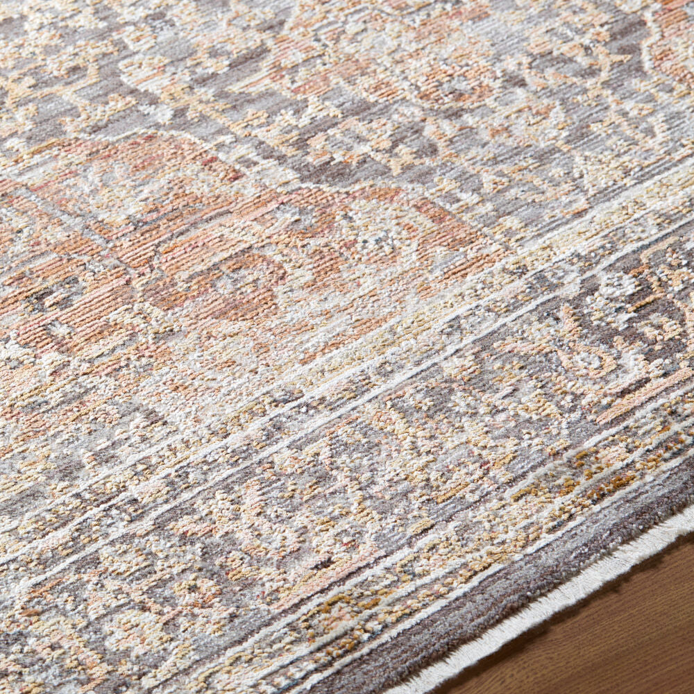 Mansfield Brown/Orange Machine Woven Rug - texture