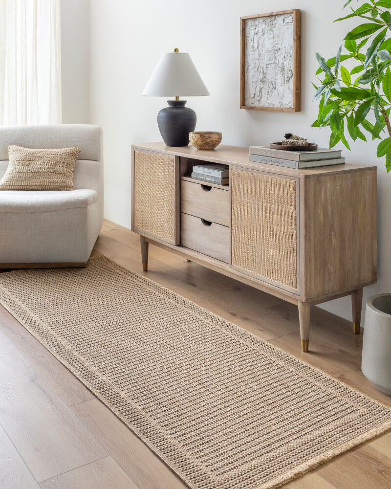 Mirage Black/Tan Machine Woven Rug MGE-2301 - roomscene