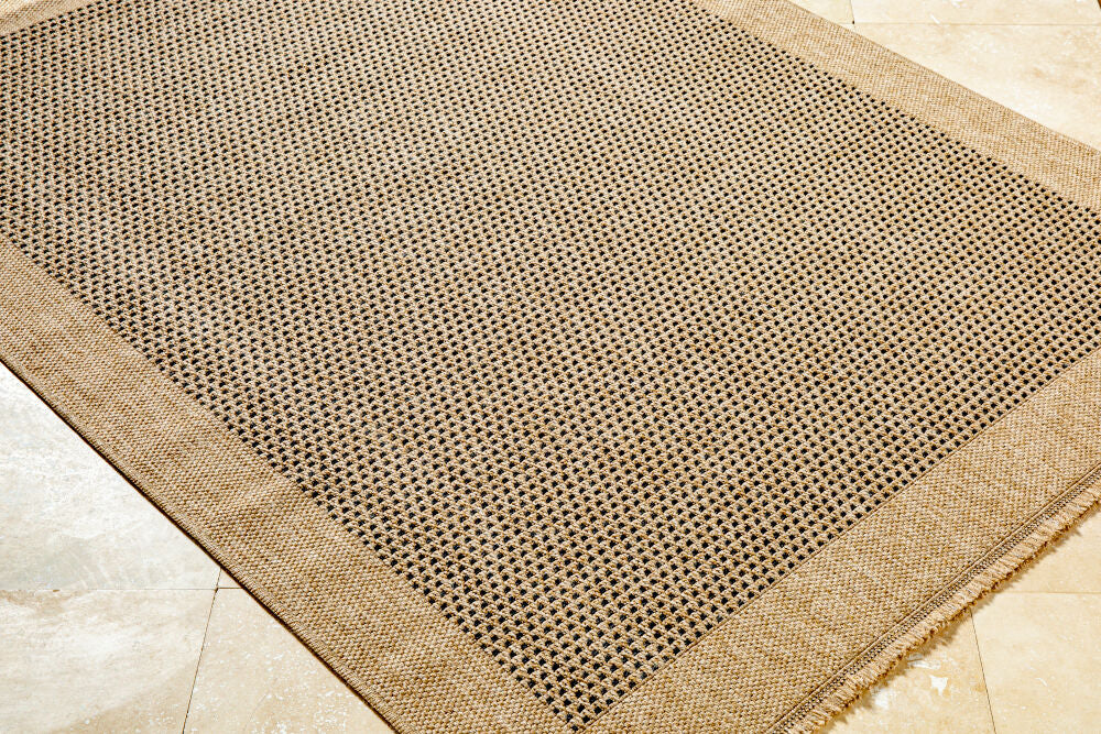 Mirage Black/Tan Machine Woven Rug MGE-2302 - corner
