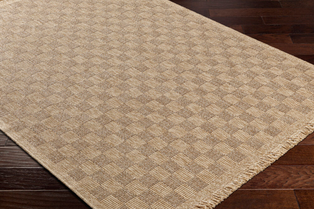 Mirage Dark Brown/Tan Machine Woven Rug - corner