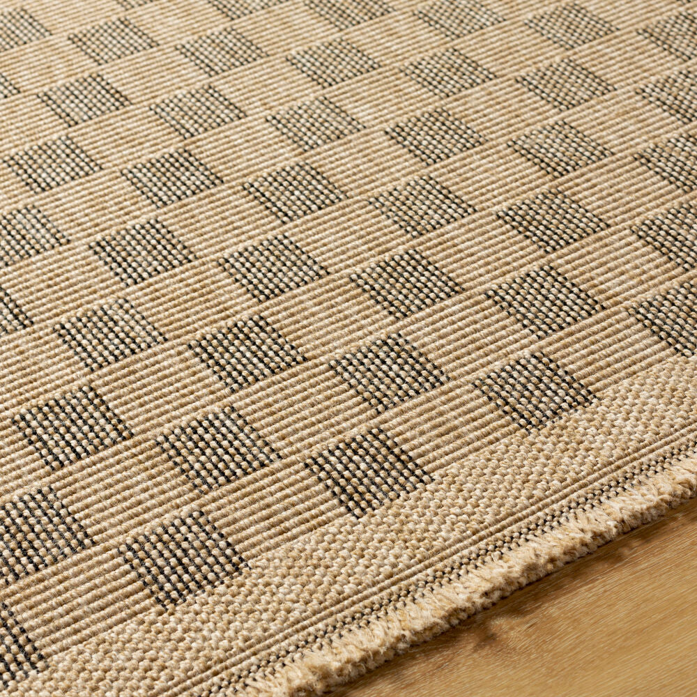Mirage Black/Tan Machine Woven Rug MGE-2311 - texture