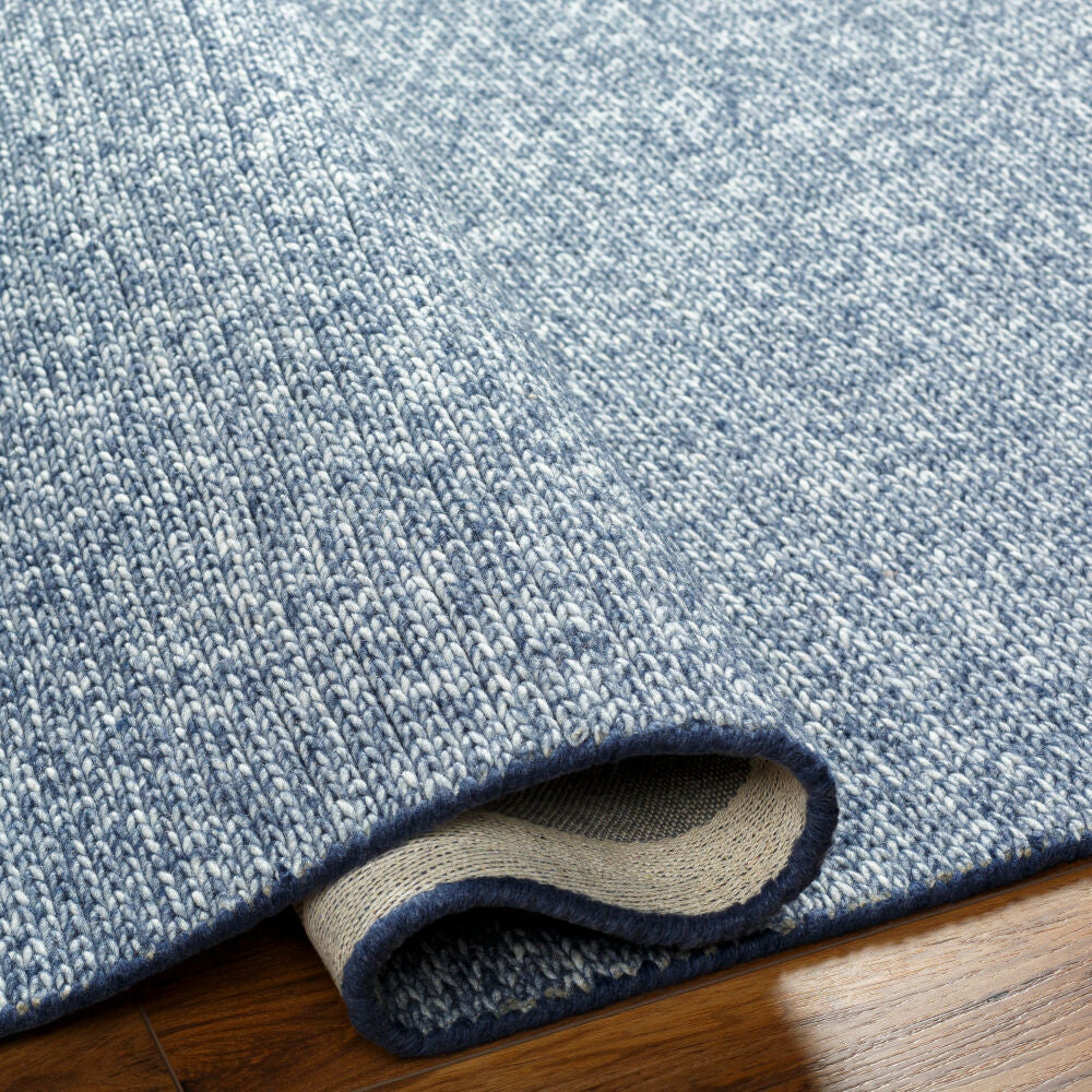 Mia Blue Handmade Rug - fold