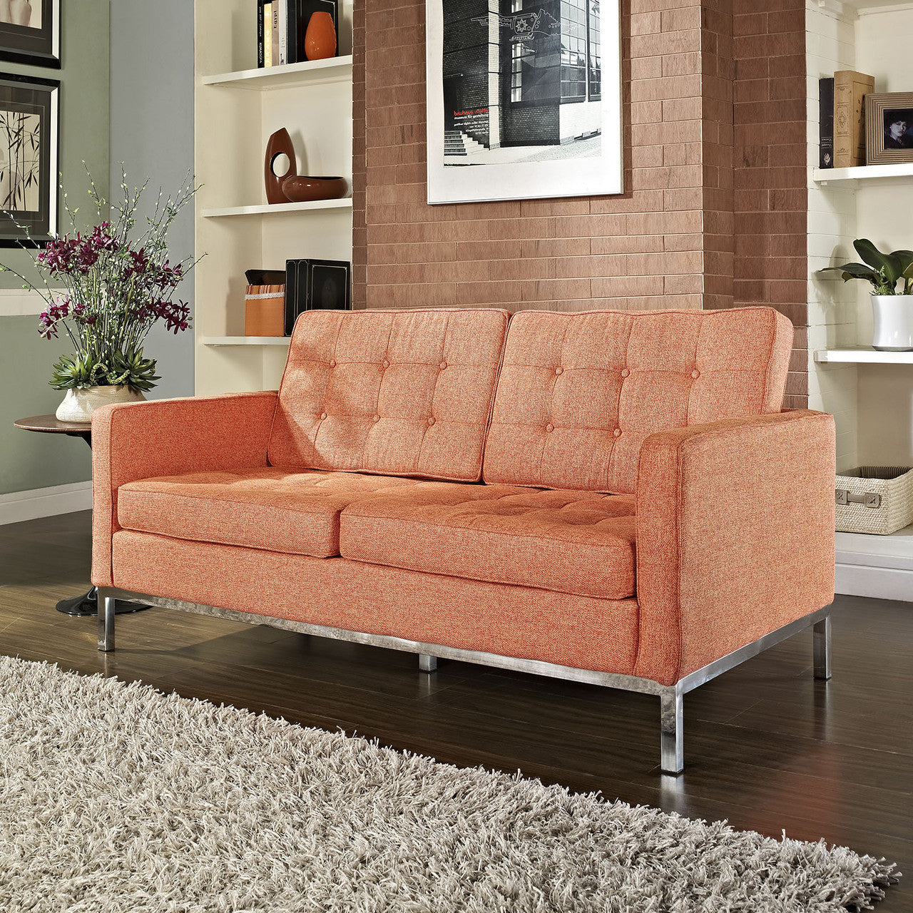 Orange Tweed Wool