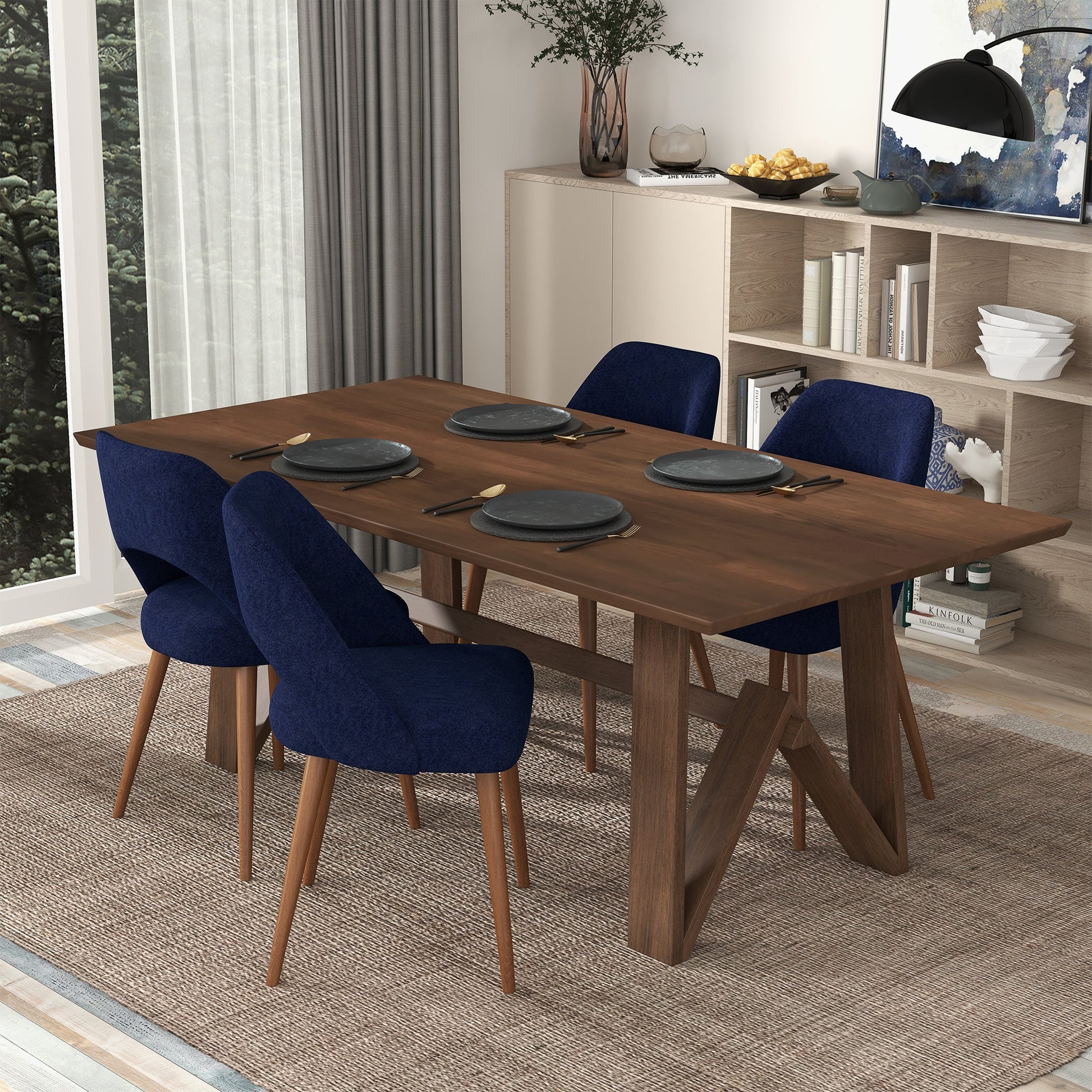 Trimont Solid Wood Dining Table | Modern Large Dining Furniture
