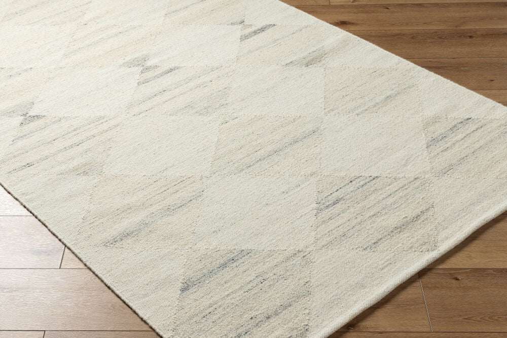 Midyat Black/White Handmade Rug - corner