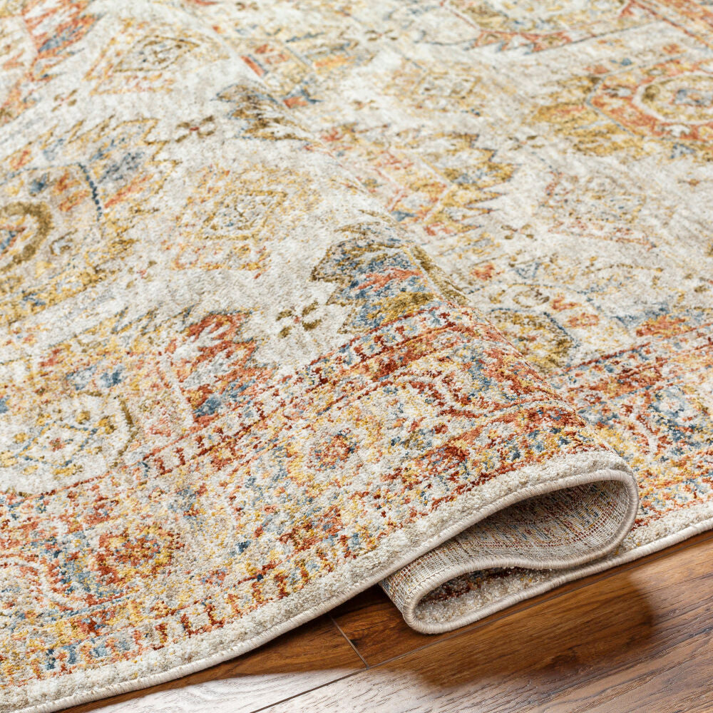Mona Lisa Burgandy/Tan Machine Woven Rug MNI-2303 - fold