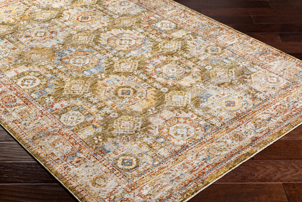 Mona Lisa Burgandy/Tan Machine Woven Rug MNI-2304 - corner