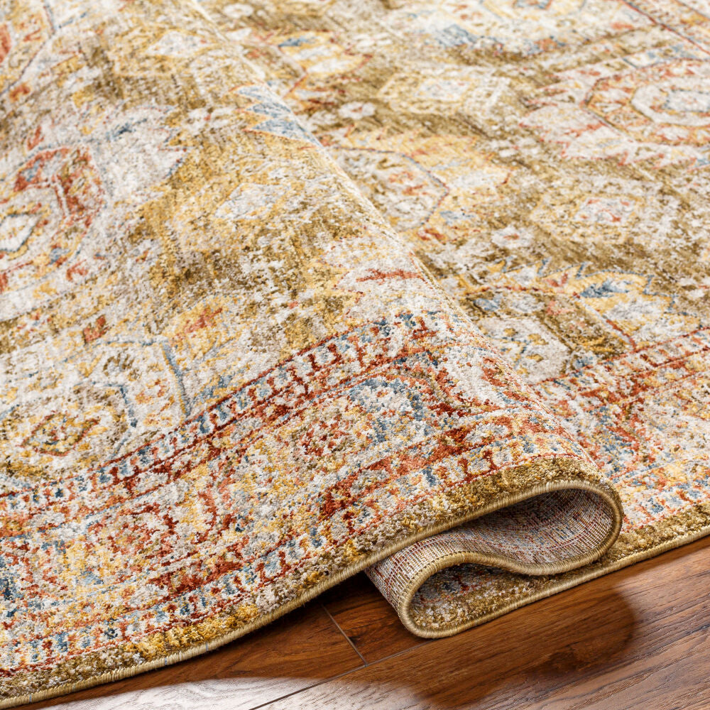 Mona Lisa Burgandy/Tan Machine Woven Rug MNI-2304 - fold