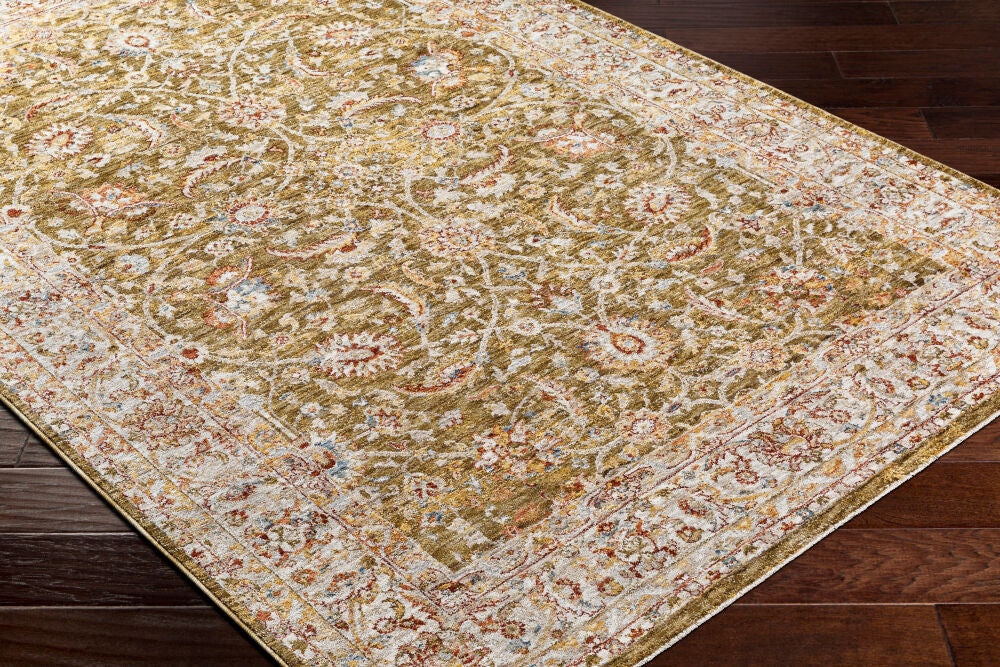 Mona Lisa Burgandy/Tan Machine Woven Rug MNI-2306 - corner