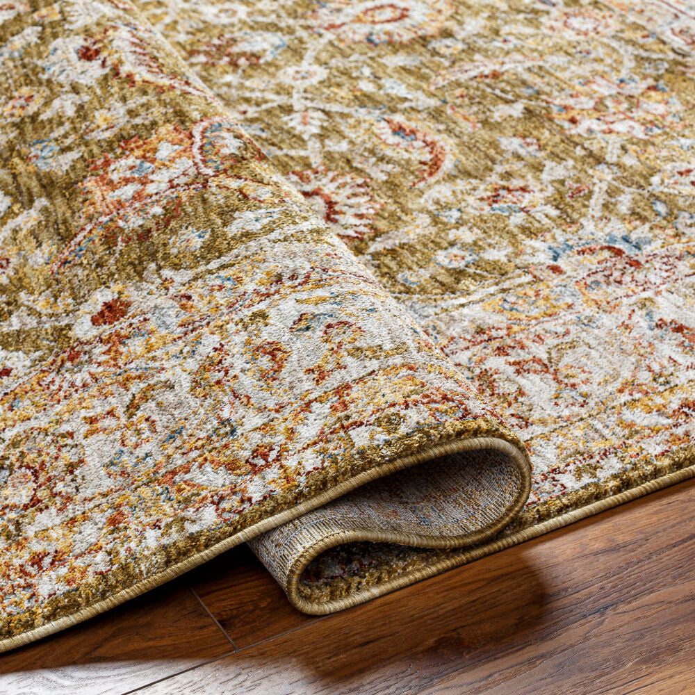 Mona Lisa Burgandy/Tan Machine Woven Rug MNI-2306 - fold
