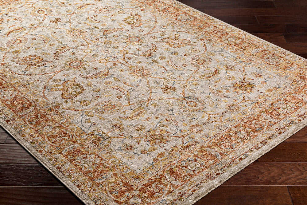 Mona Lisa Burgandy/Tan Machine Woven Rug MNI-2307 - corner