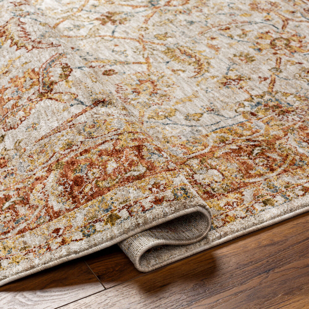 Mona Lisa Burgandy/Tan Machine Woven Rug MNI-2307 - fold