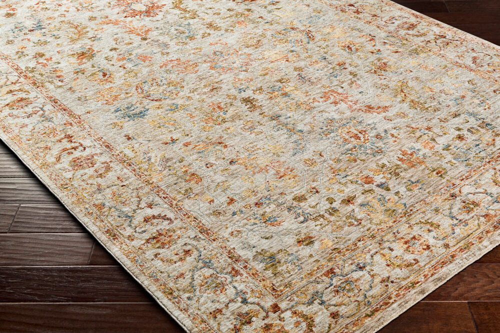 Mona Lisa Burgandy/Tan Machine Woven Rug MNI-2312 - corner