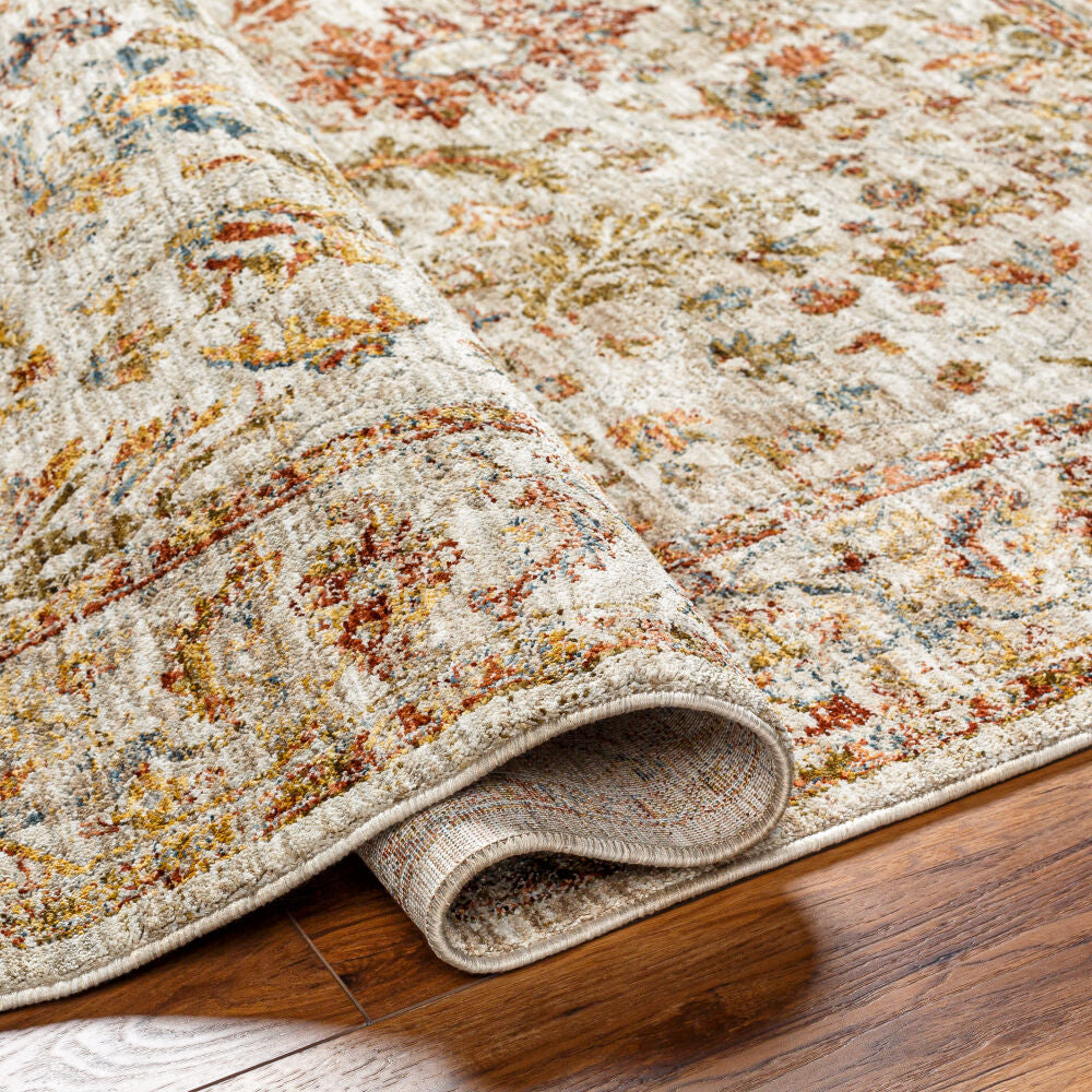 Mona Lisa Burgandy/Tan Machine Woven Rug MNI-2312 - fold