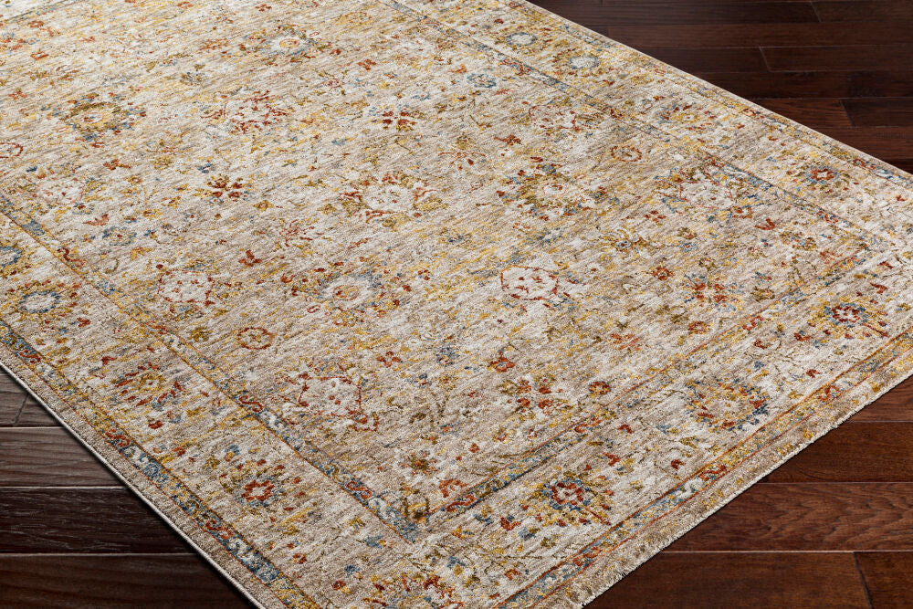 Mona Lisa Burgandy/Tan Machine Woven Rug MNI-2313 - corner