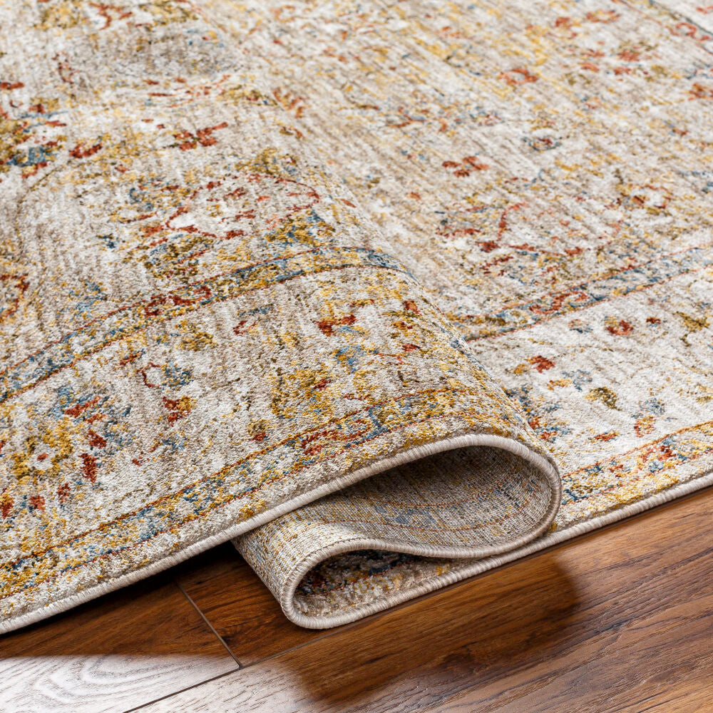 Mona Lisa Burgandy/Tan Machine Woven Rug MNI-2313 - fold