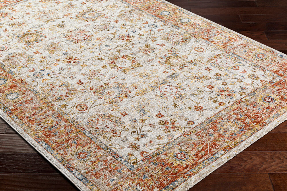 Mona Lisa Burgandy/Tan Machine Woven Rug MNI-2316 - corner