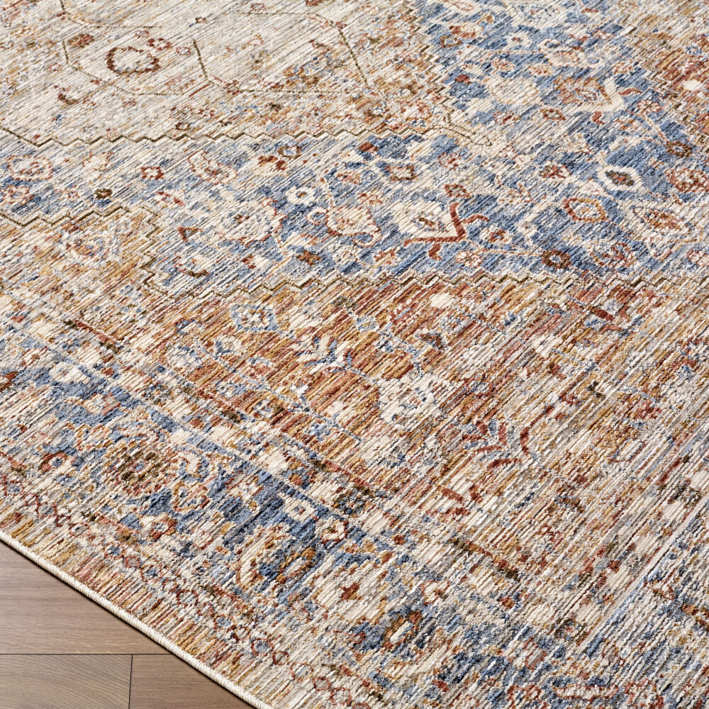 Montreux Gray/Tan Machine Woven Rug - corner