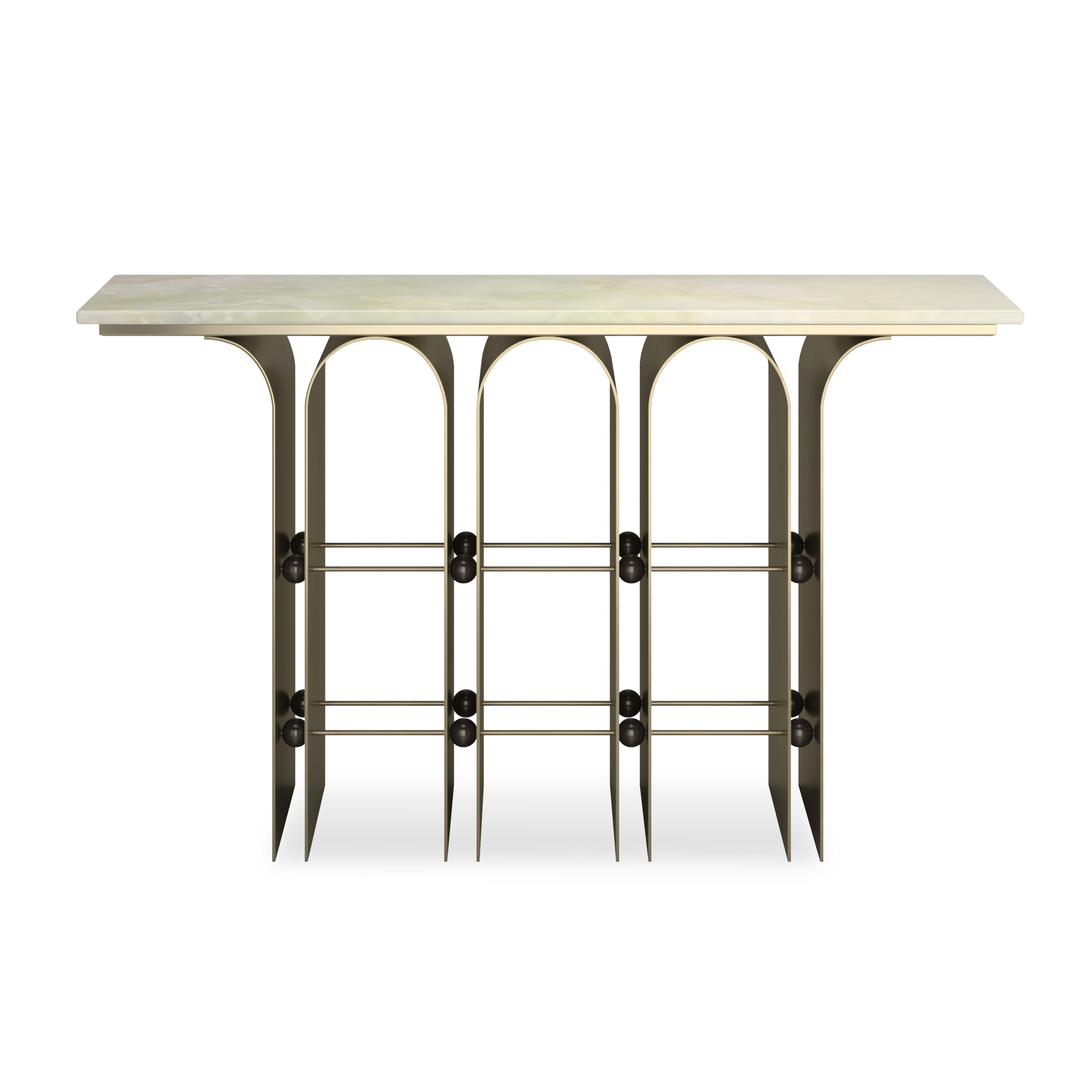 Nexus Brushed Deep Bronze Console Table 56.50" by Caracole