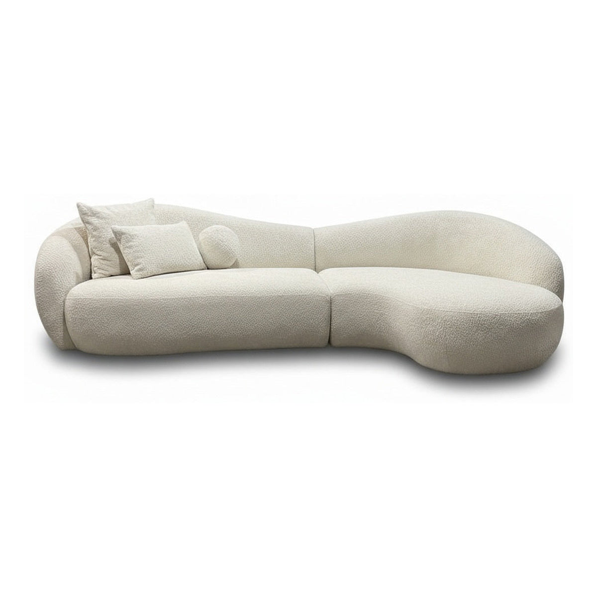 Loop Sectional Chaise Facing Right 2-Piece Doodle Blanco by Mobital - image 1