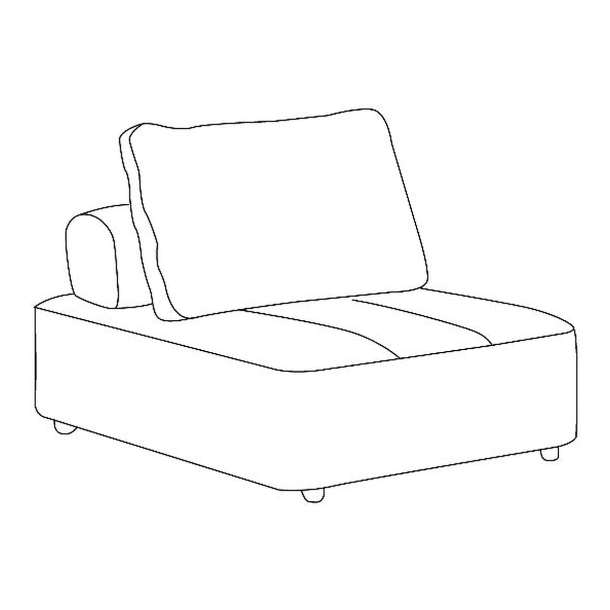 Flux Sectional Armless with backrest mechanism Khaki by Mobital - image 1