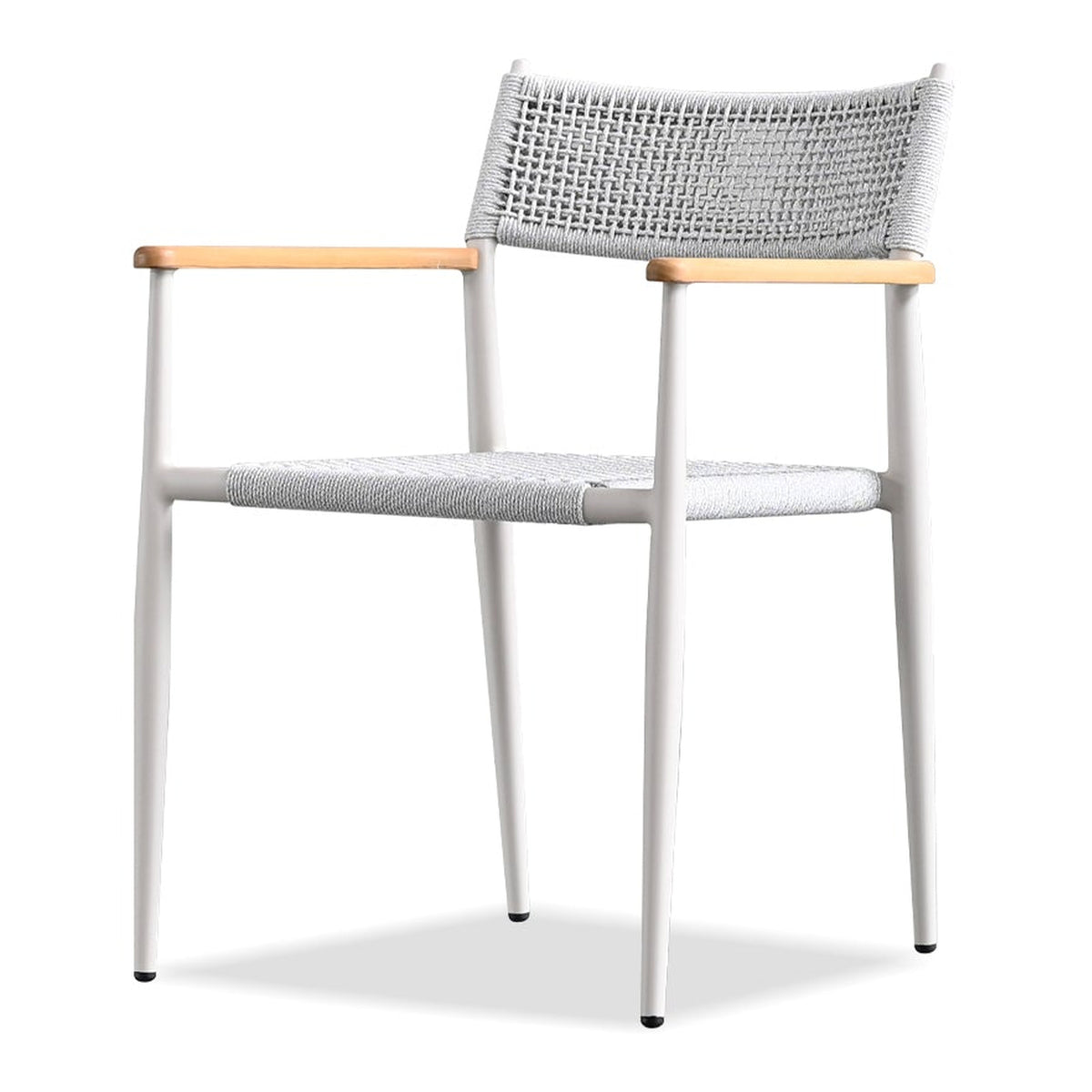 Kochi Dining Armchair in Sandhill Sunproof Fabric cushion /Teak Armrest / by Mobital - image 1
