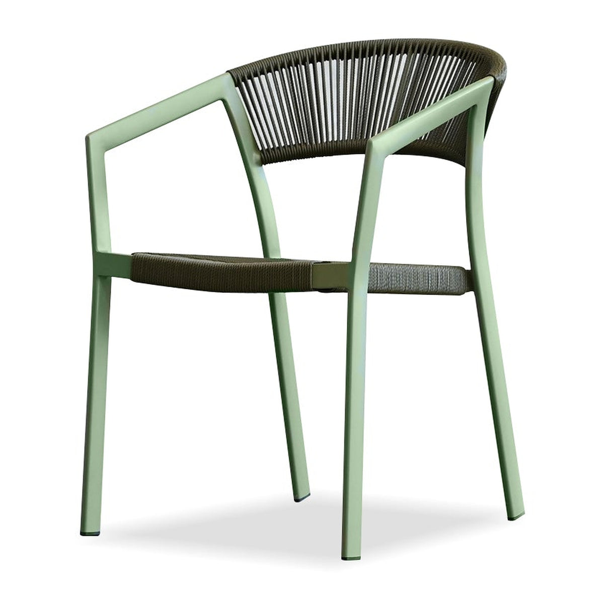 Soria Dining Armchair in Olive Green Poly Rope by Mobital - image 1