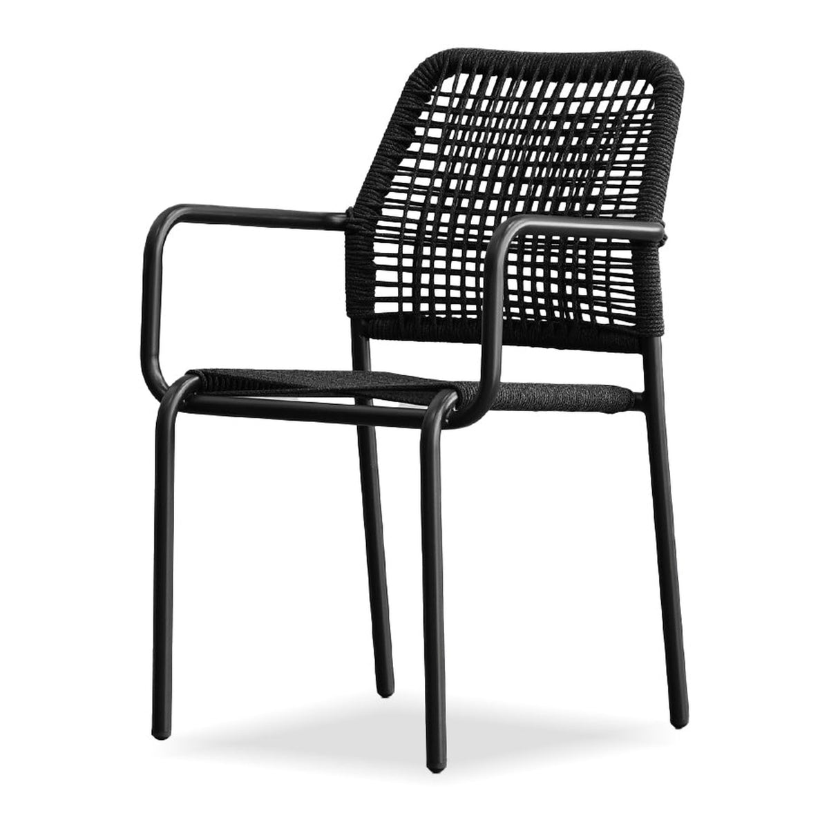Castile Dining Armchair in Coal Black Rope by Mobital - image 1