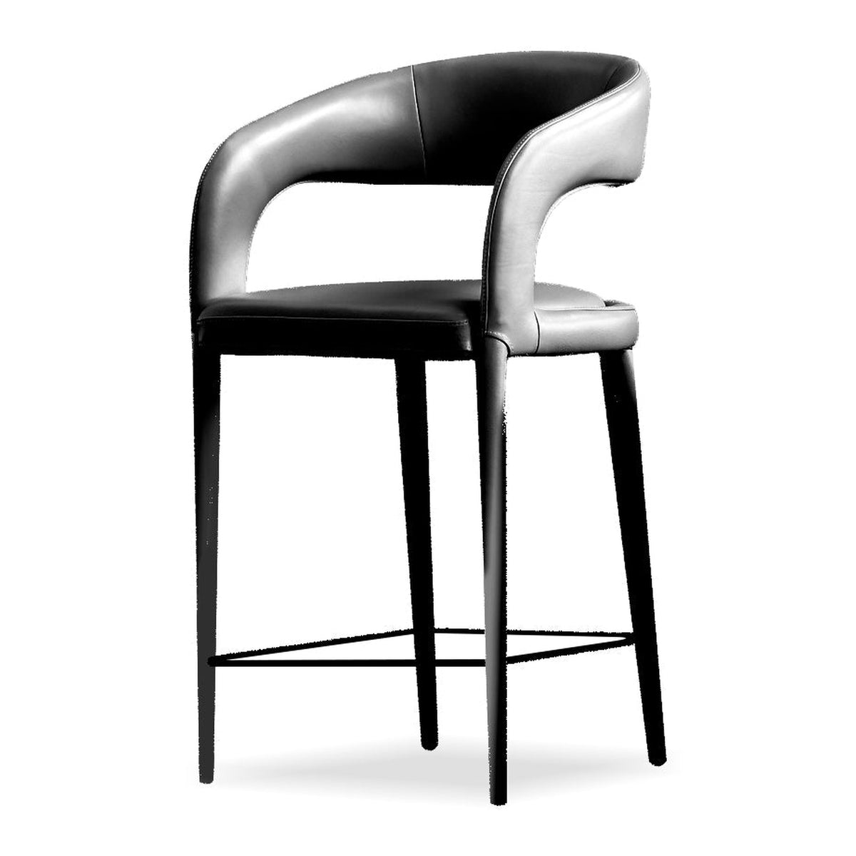 Avalon Counter Stool Caviar Black Sauvage Leather by Mobital - image 1