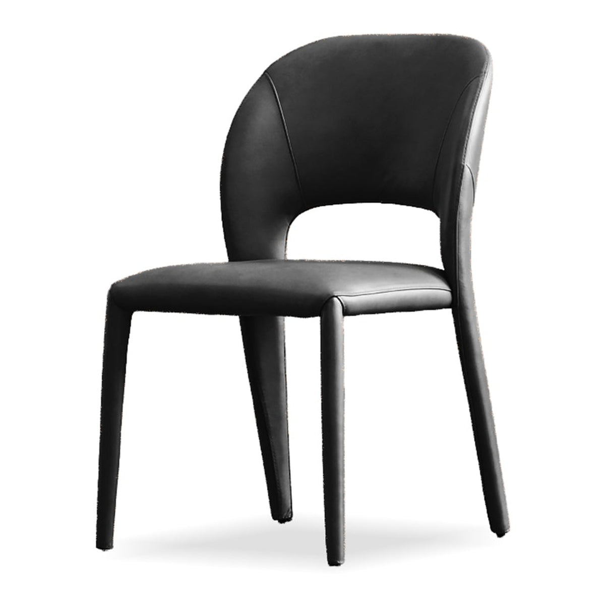 Bosco Dining Chair Caviar Black Sauvage Leather by Mobital - image 1