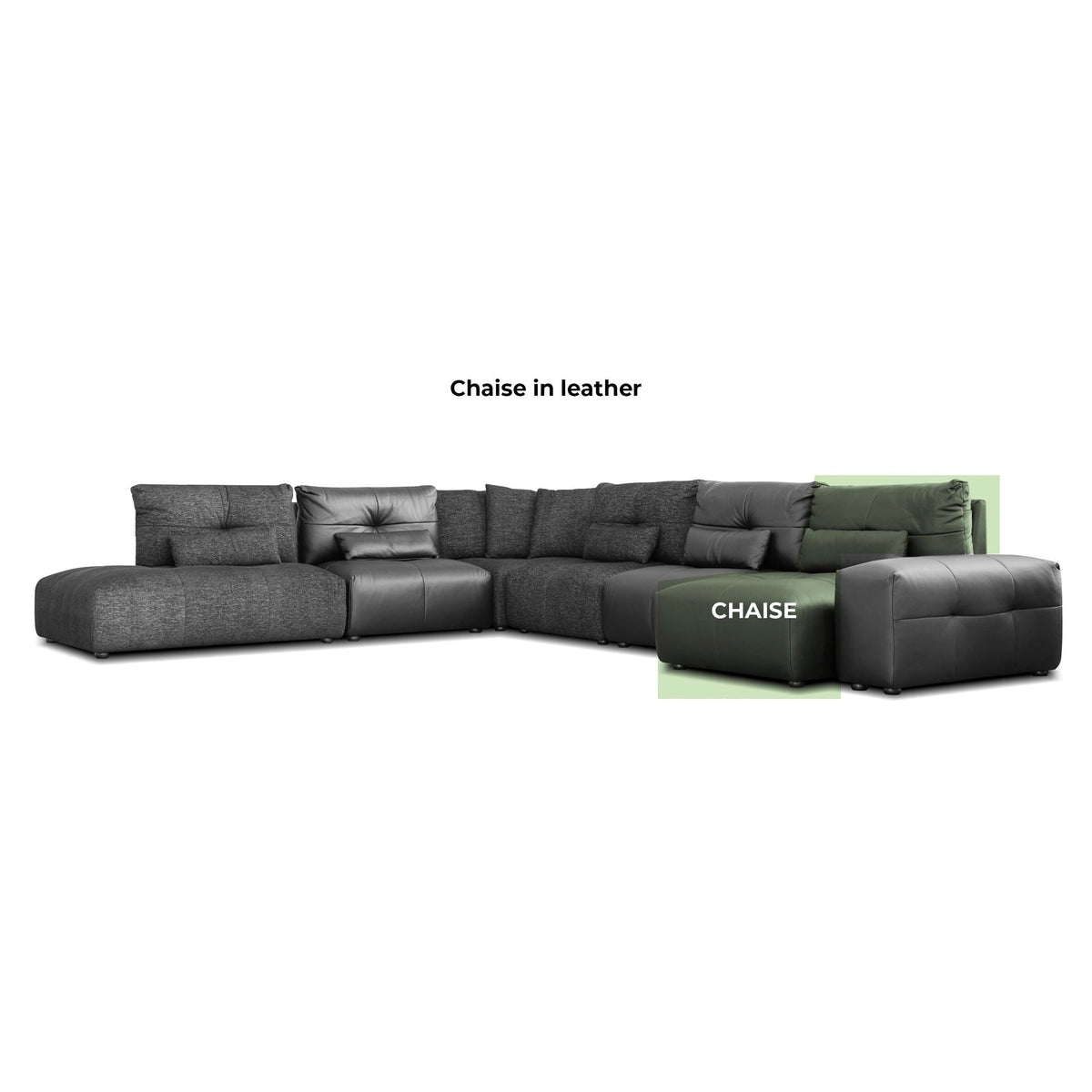 Shuffle Chaise Black by Mobital - image 1