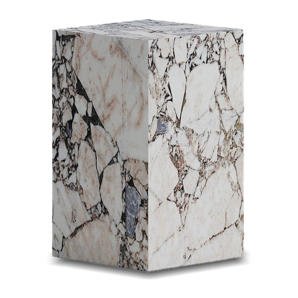 Plinth End Table Tall Calacatta Viola by Mobital - image 1