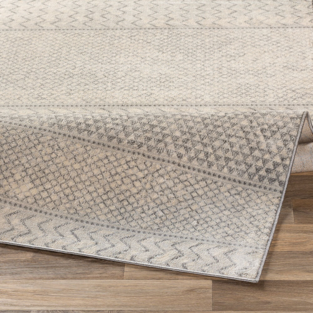 Monaco Gray/Silver Gray Machine Woven Rug MOC-2306 - fold