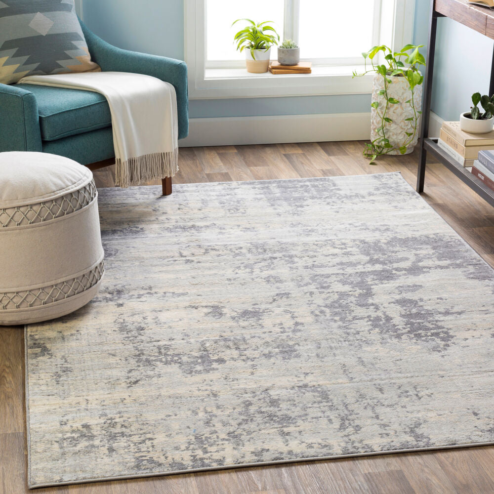 Monaco Gray/Silver Gray Machine Woven Rug MOC-2311 - roomscene