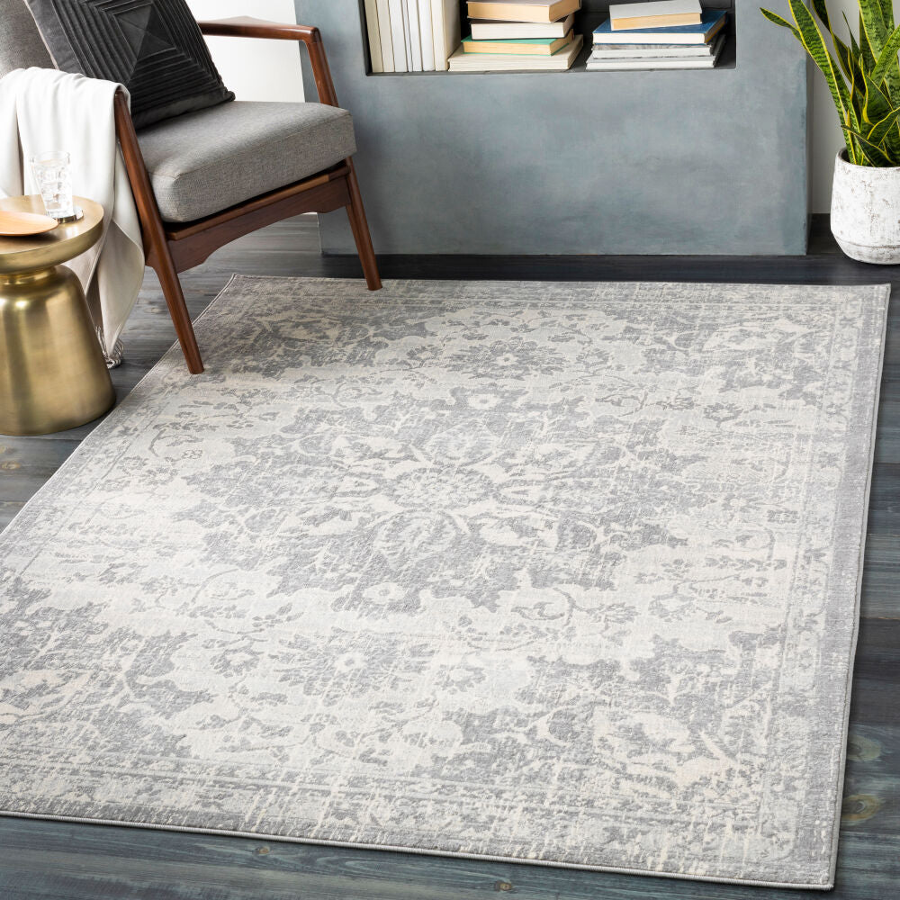 Monaco Gray/Silver Gray Machine Woven Rug MOC-2328 - roomscene