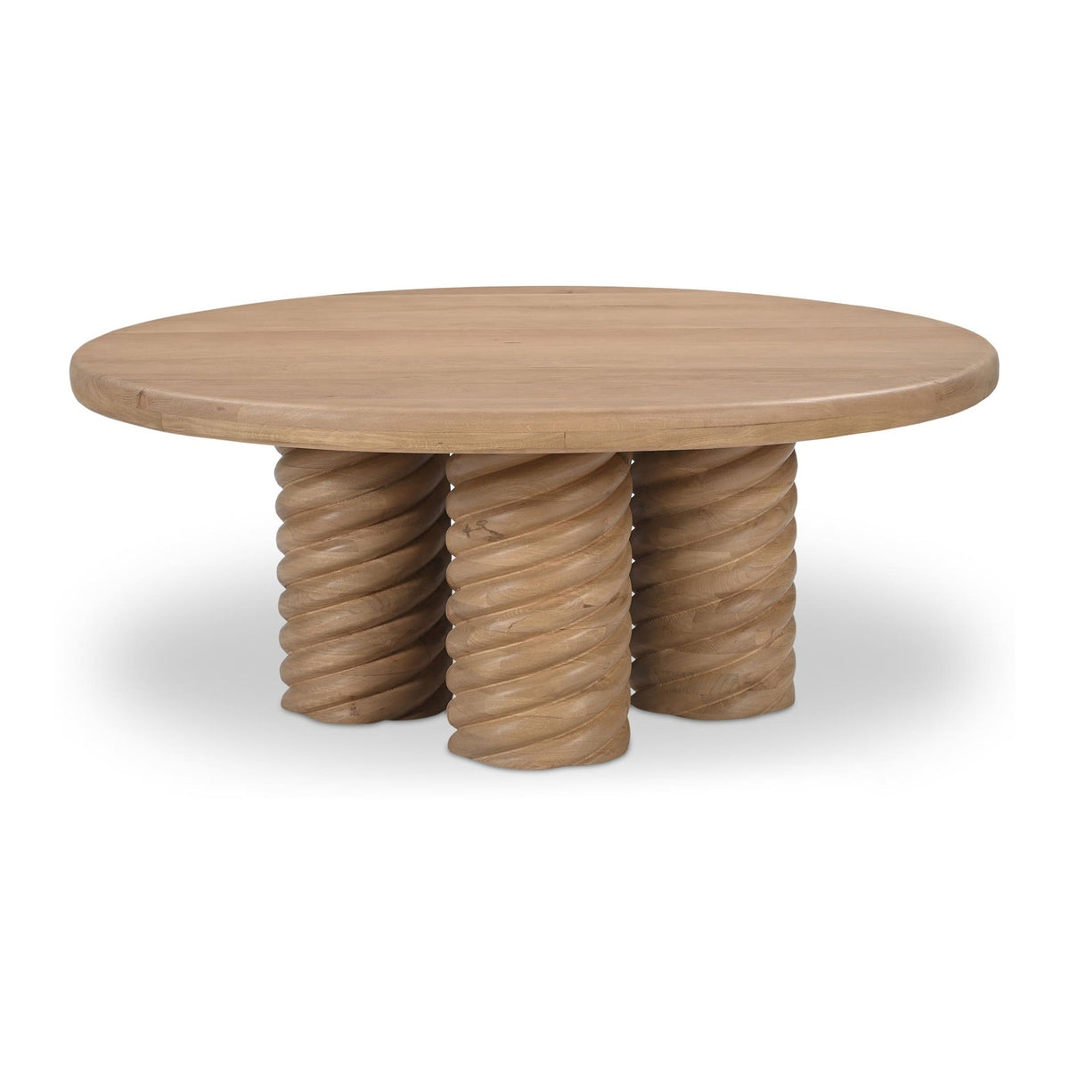 Treccia Round Coffee Table Oak by Moe's Home Collection
