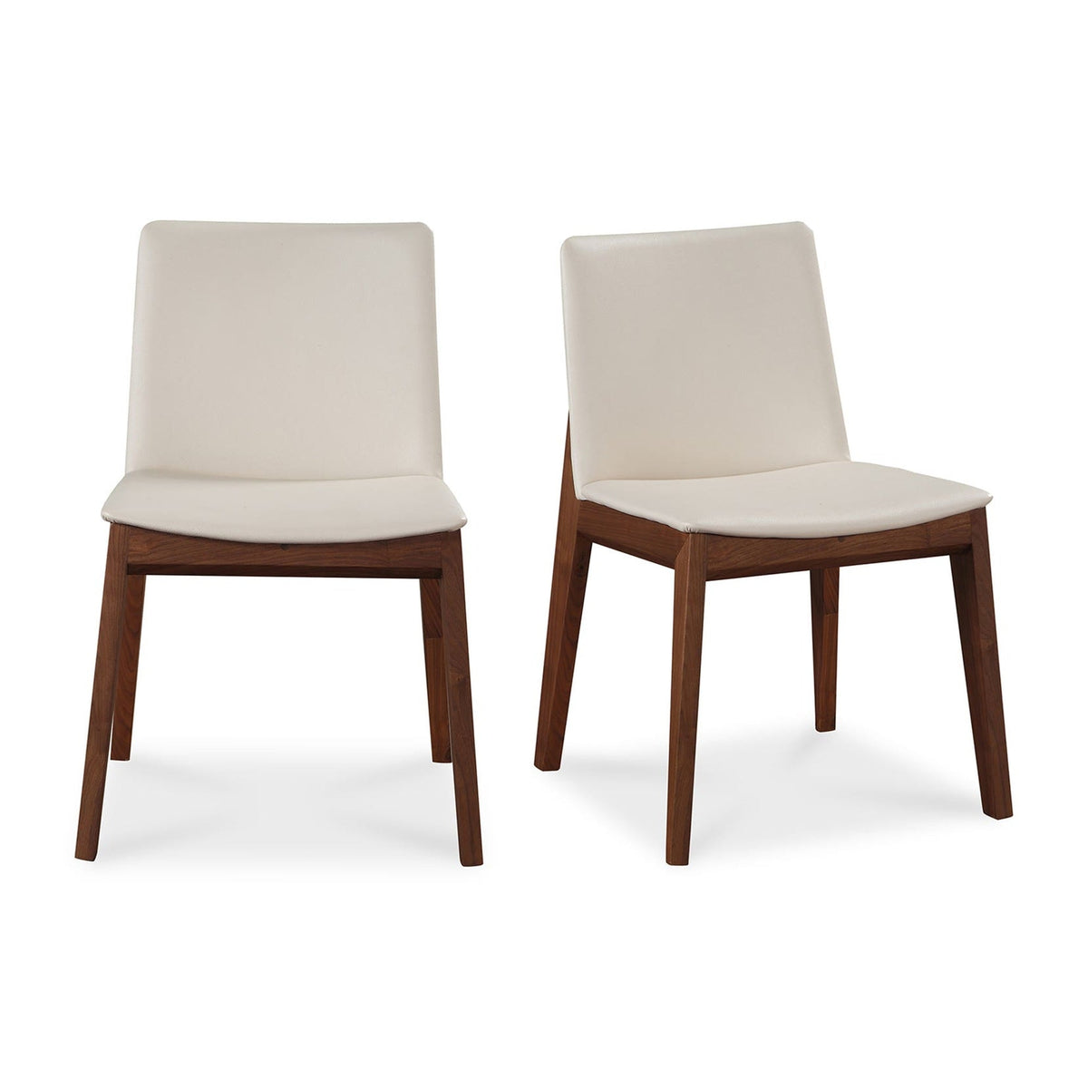 Deco Dining Chair Cream White PVC - Set Of Two by Moe's Home Collection