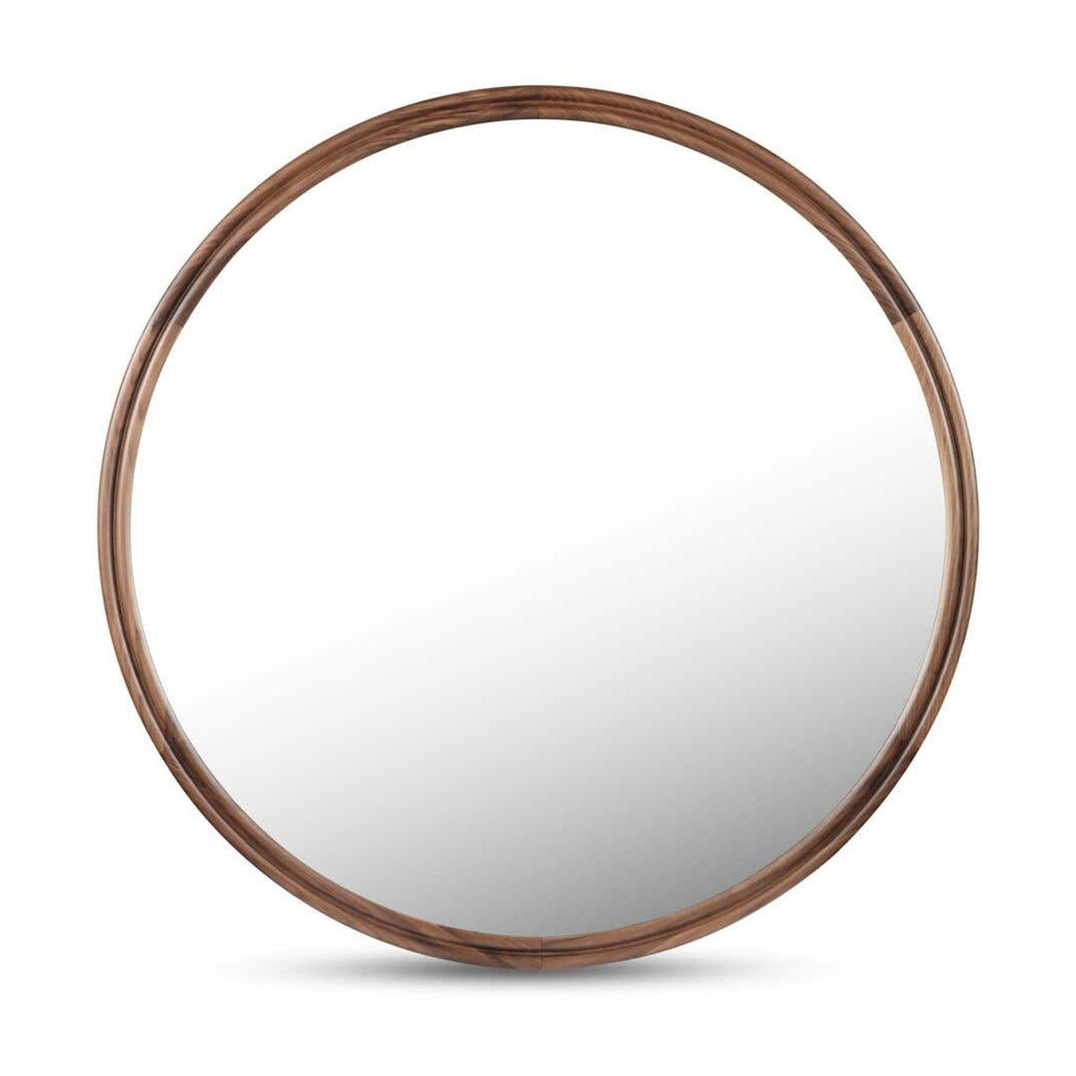 Alcott Small Round Mirror Walnut by Moe's Home Collection