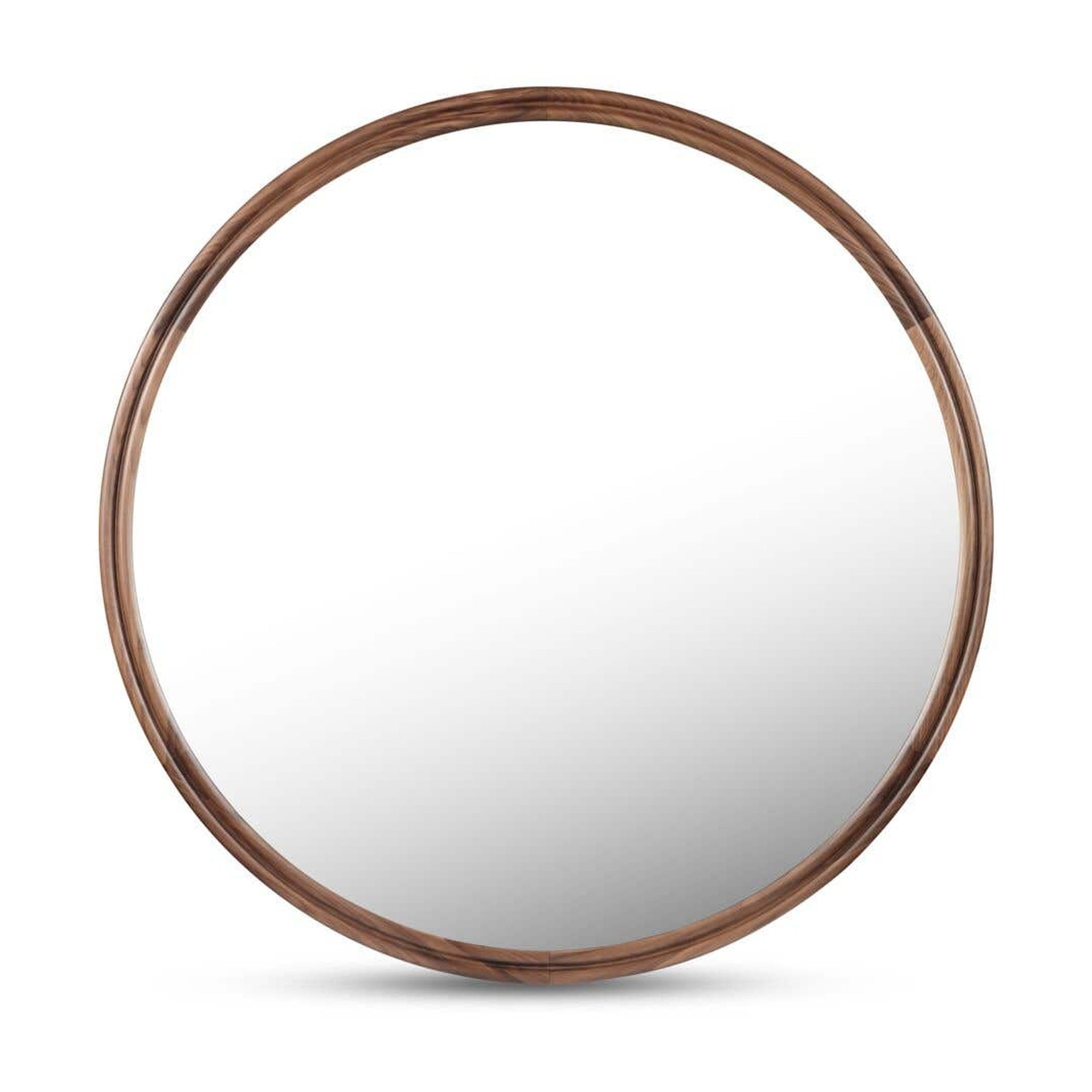 Alcott Small Round Mirror Walnut by Moe's Home Collection