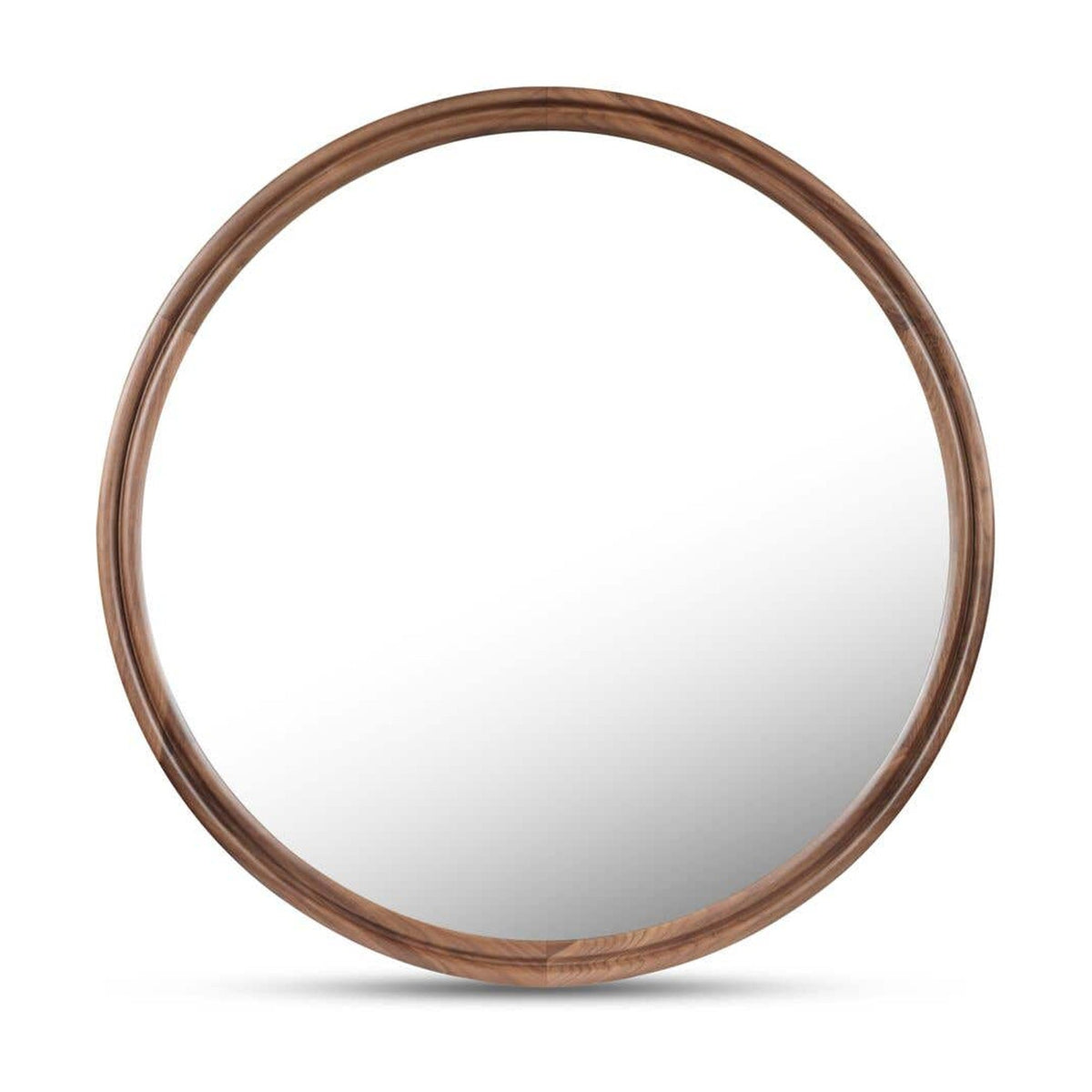 Alcott Large Round Mirror Walnut by Moe's Home Collection