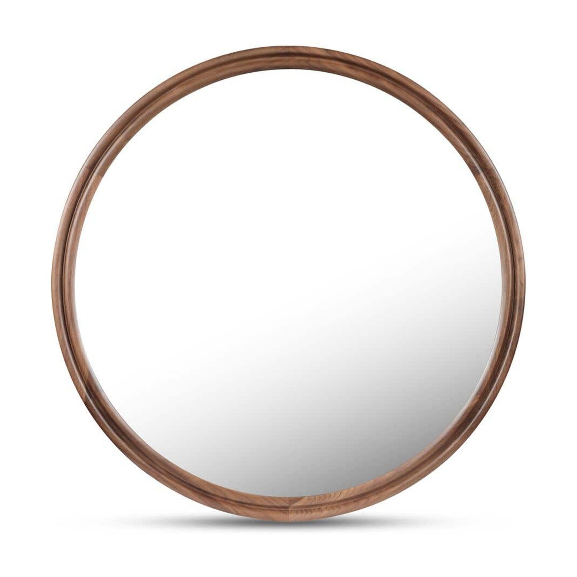 Alcott Large Round Mirror Walnut by Moe's Home Collection
