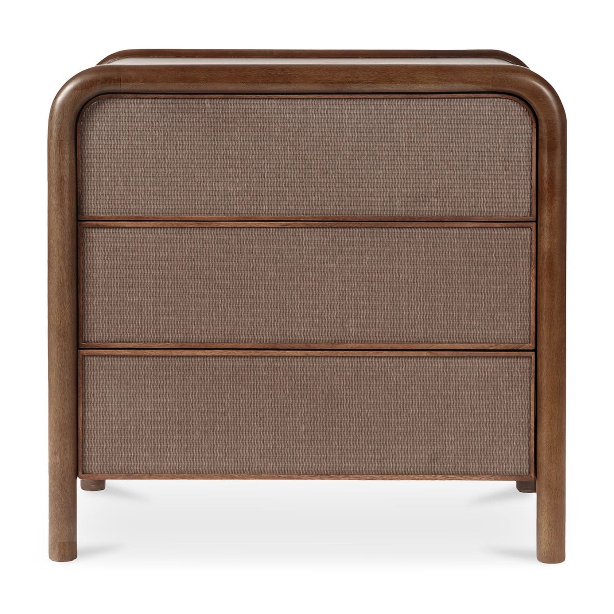 Rye 3 Drawer Nightstand Warm Brown by Moe's Home Collection