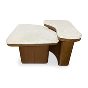 Abi Nesting Coffee Table Beige Cosmos Marble by Moe's Home Collection
