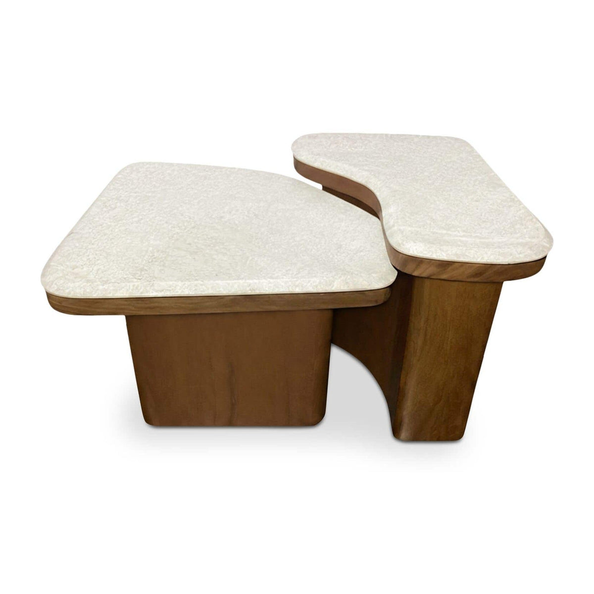 Abi Nesting Coffee Table Beige Cosmos Marble by Moe's Home Collection