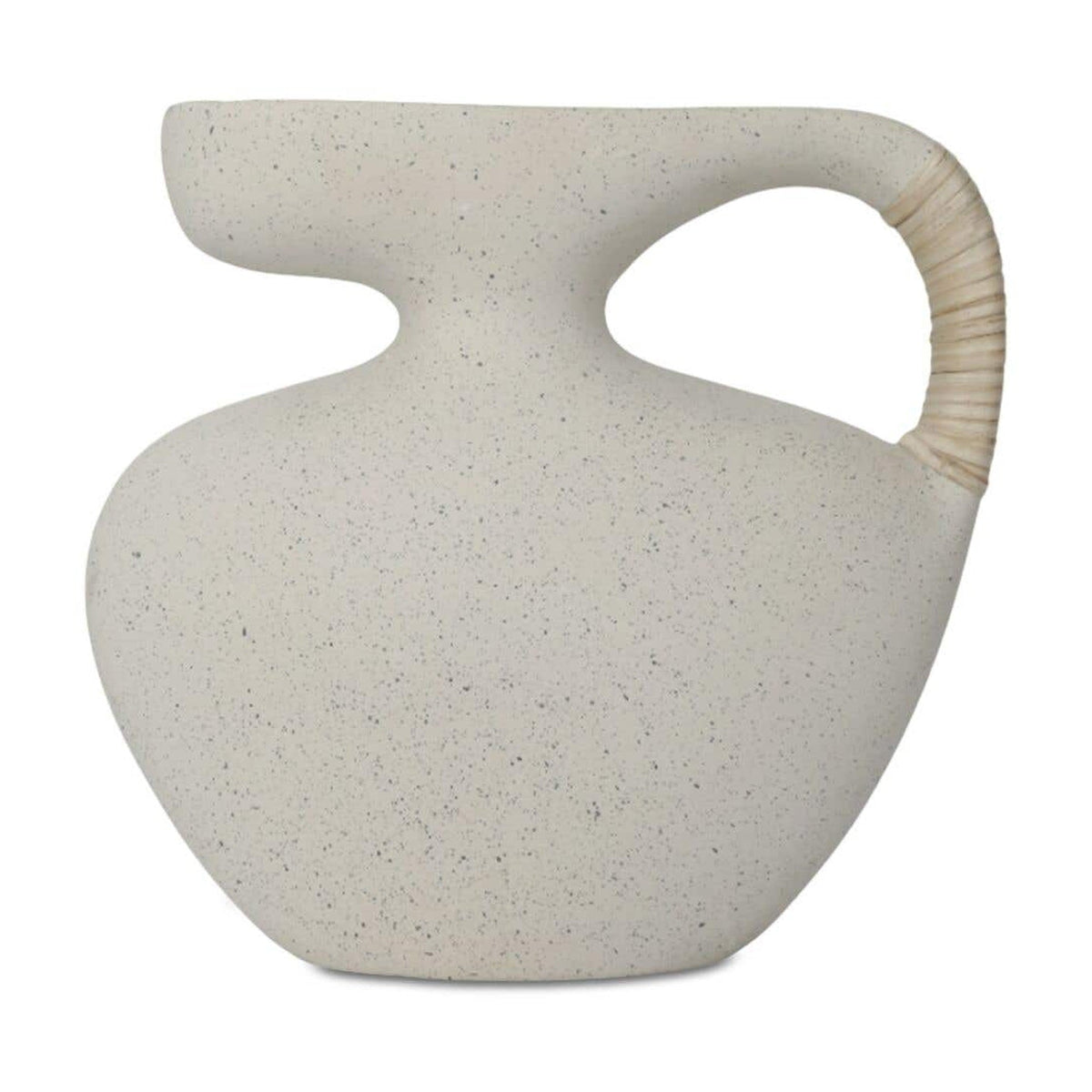 Vila 9.5In Sculptural Vessel Cream White by Moe's Home Collection