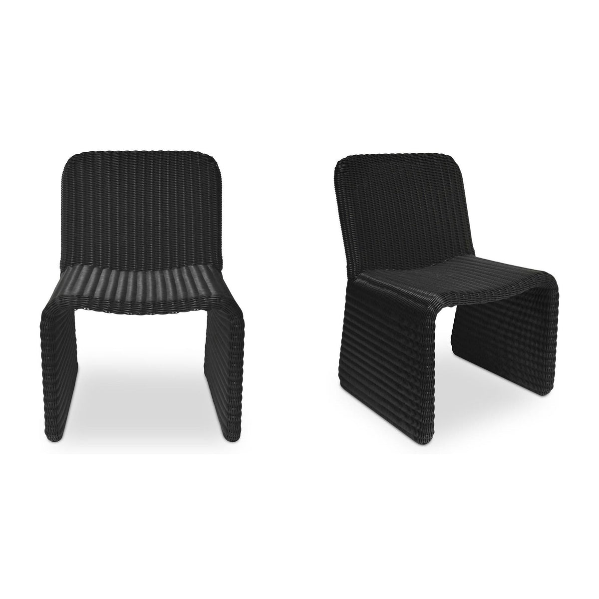Ella Outdoor Dining Chair Charcoal-Set of Two by Moe's Home Collection