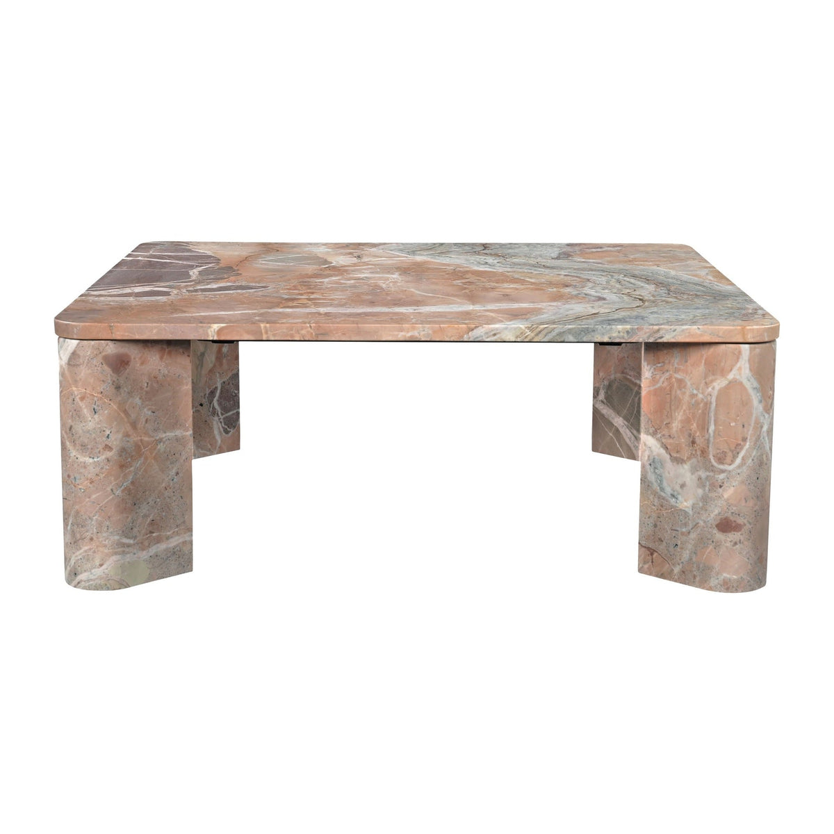 Segment Coffee Table Orange Levante Marble by Moe's Home Collection