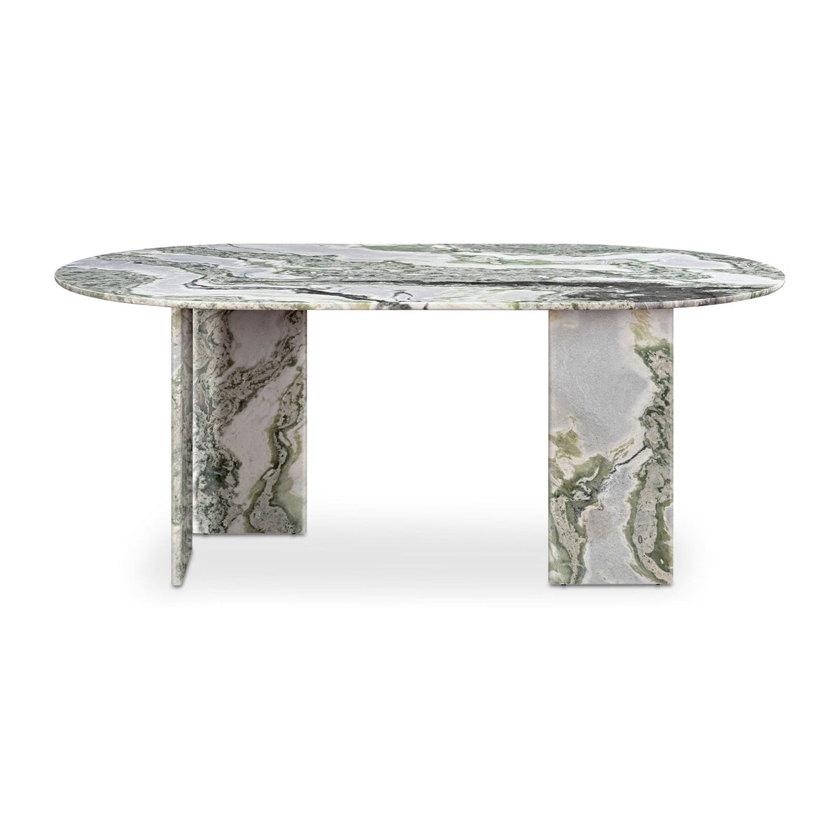 Celia Oval Dining Table Green Onyx Marble by Moe's Home Collection