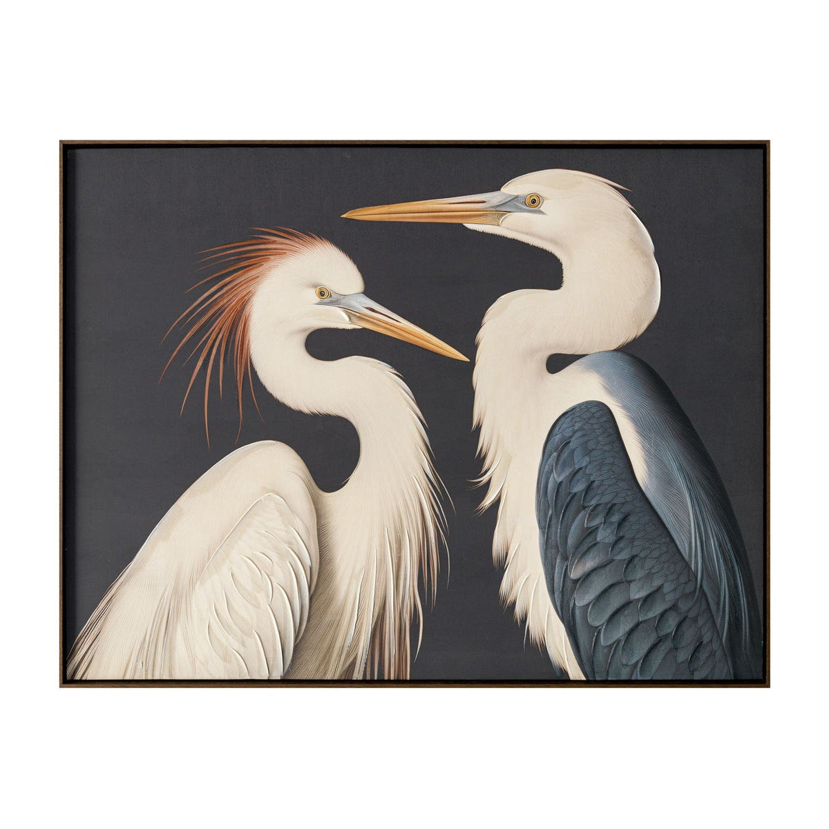 Two Cranes Framed Painting by Moe's Home Collection